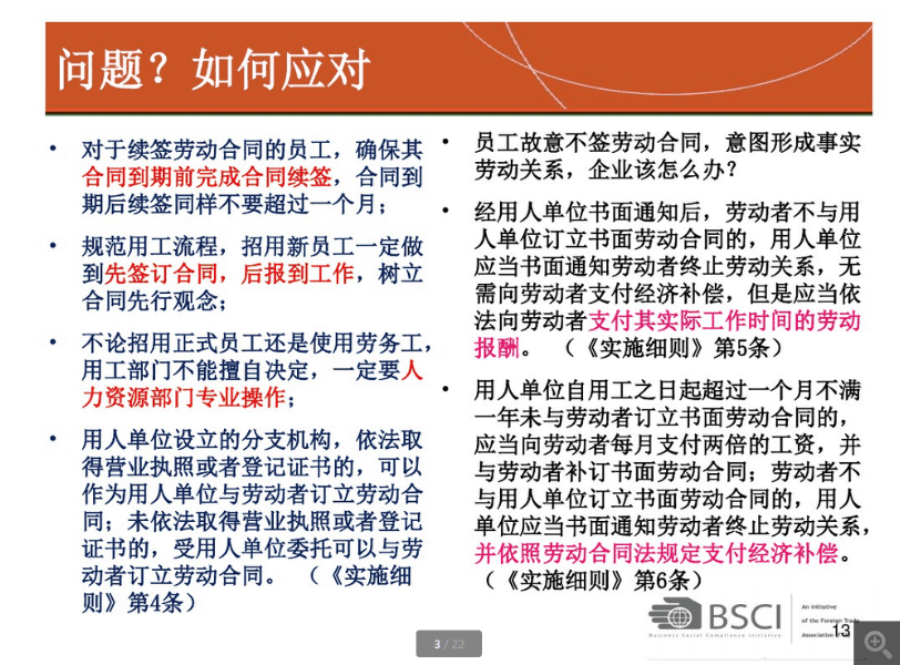 BSCI認(rèn)證勞動合同